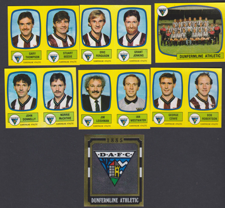 Panini Football 88 Stickers Group from Dunfermline Athletic of 7 stickers