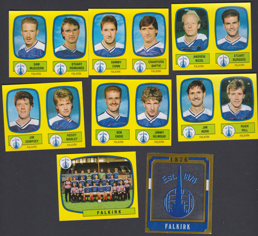 Panini Football 88 Stickers Group from Falkirk of 8 stickers
