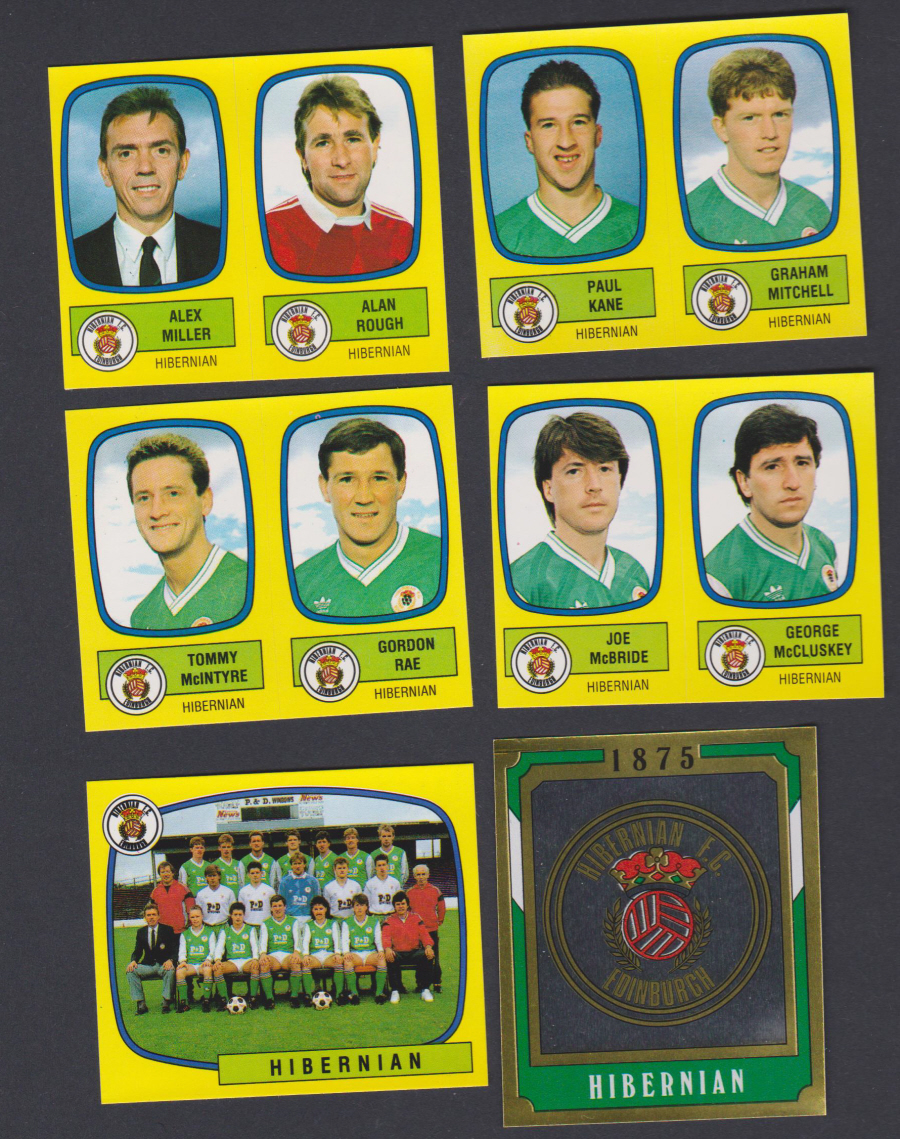 Panini Football 88 Stickers Group from Hibernian of 6 stickers