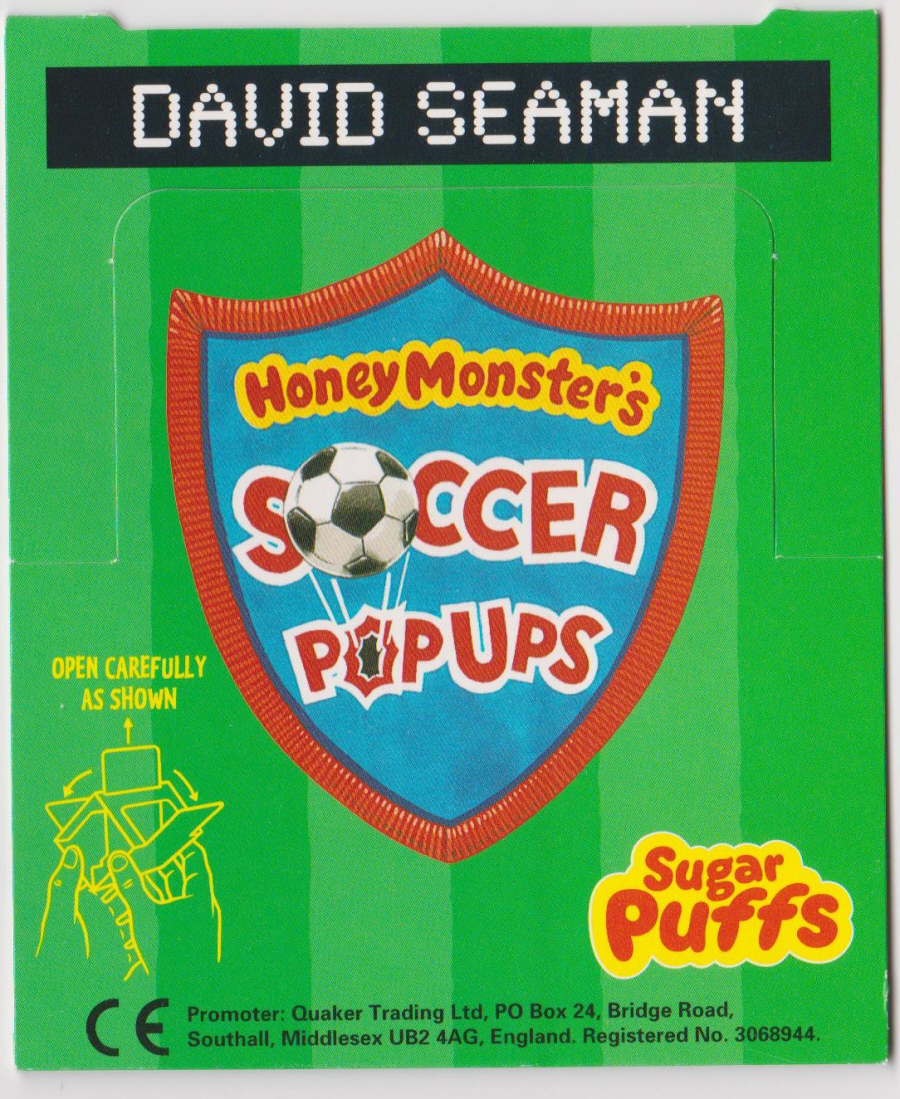 Nabisco Honey Monsters Soccer Pin Ups XL from set of 6 David Seaman