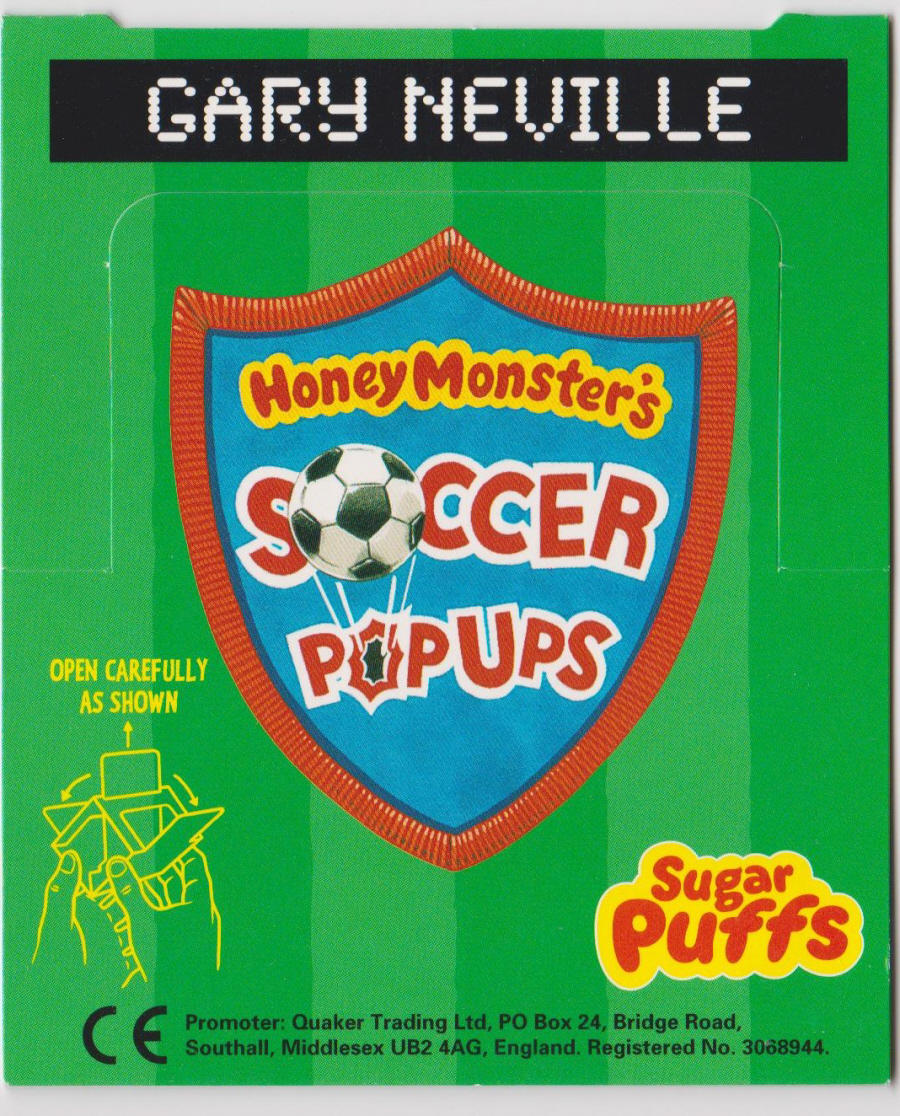 Nabisco Honey Monsters Soccer Pin Ups XL from set of 6 Gary Neville