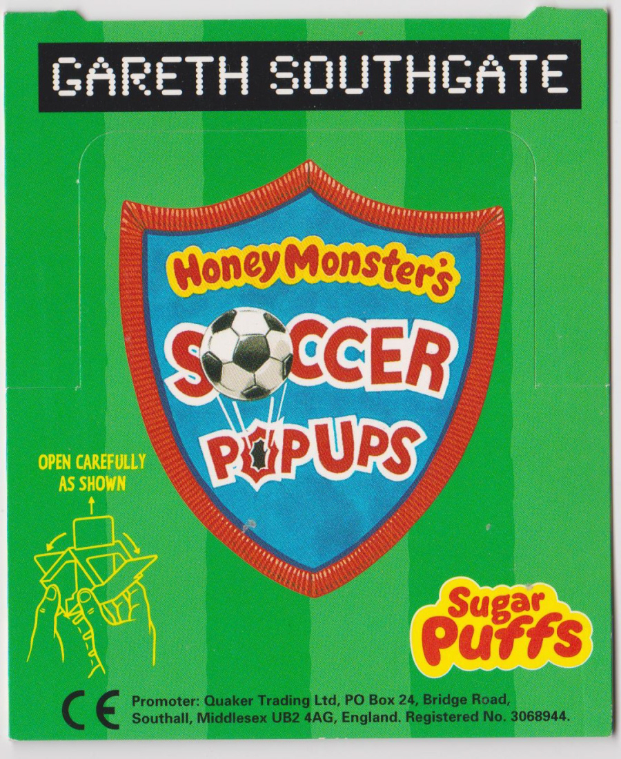 Nabisco Honey Monsters Soccer Pin Ups XL from set of 6 Gareth Soutgate