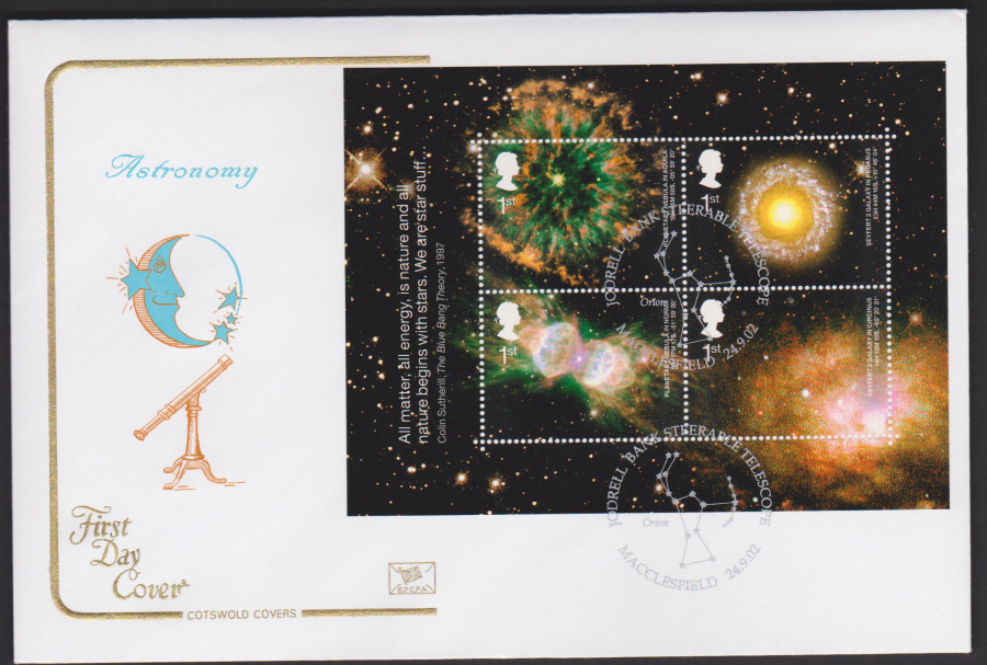 2002 Cotswold Astronomy: Macclesfield, Jodrell Bank, Special Handstamp - Click Image to Close