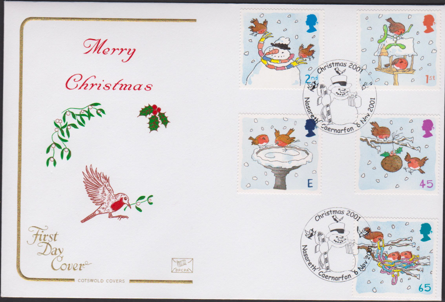 2001 Cotswold Christmas FDC Nasareth Postmark - Click Image to Close