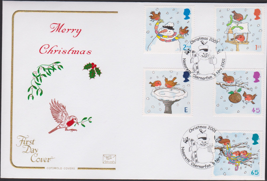 2001 Cotswold Christmas FDC Nasareth Postmark