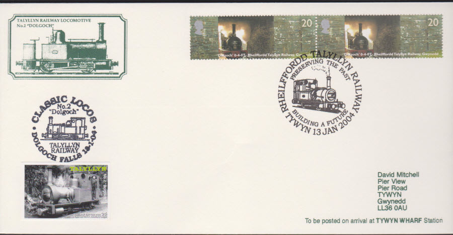 2004 Railway Talyllyn Railway Cover Tywyn Postmark