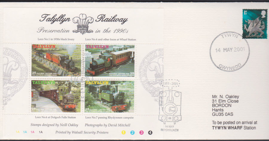 2001 Railway Talyllyn Railway Cover Tywyn Postmark