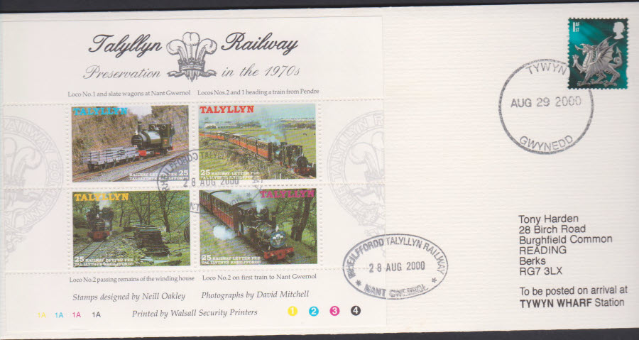 2000 Railway Talyllyn Railway Cover Tywyn Postmark - Click Image to Close