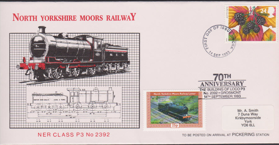 1998 Railway North Yorks Moors Cover York Postmark - Click Image to Close