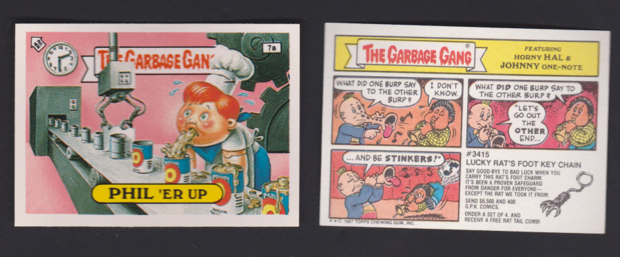 Topps U K Issue Garbage Gang 1991 Series 7a Phil Red Back - Click Image to Close