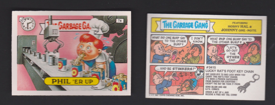 Topps U K Issue Garbage Gang 1991 Series 7a Phil Blue Back