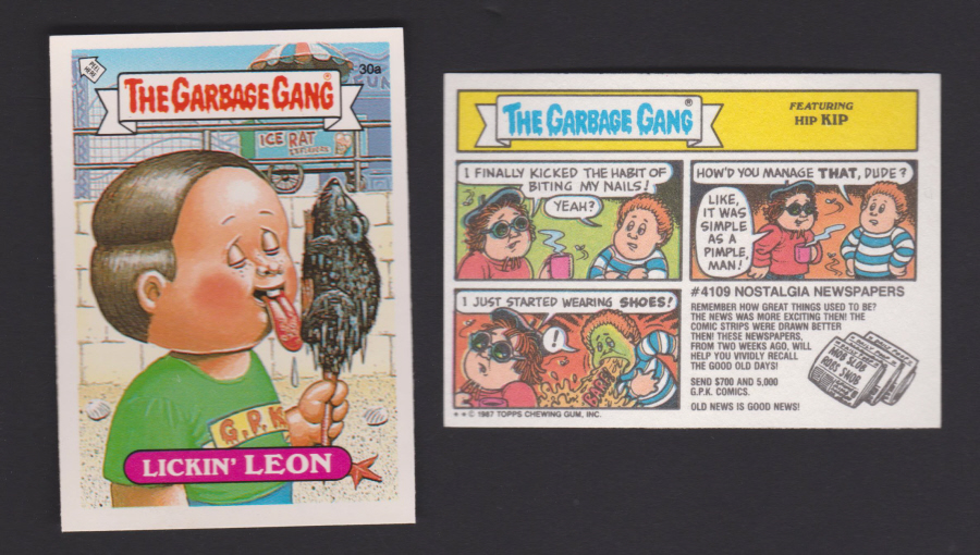 Topps U K Issue Garbage Gang 1991 Series 30a Leon Blue Back