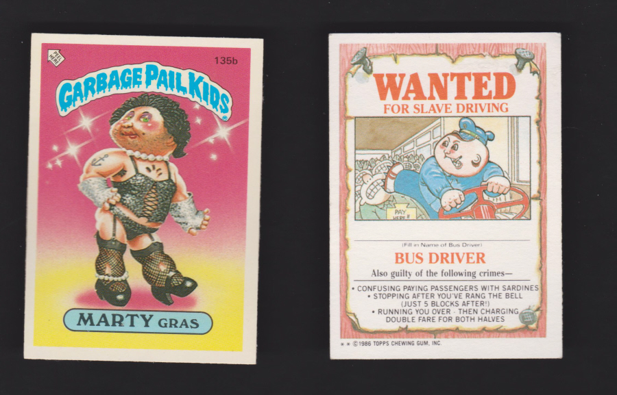 Topps Garbage Pail Kids U K iSSUE 1985 4th. Series 135b Marty - Click Image to Close