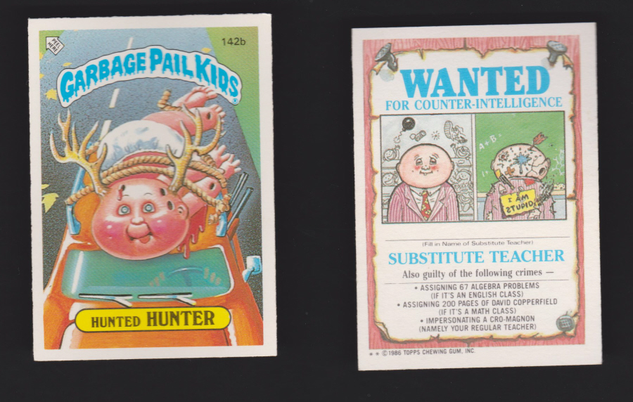 Topps Garbage Pail Kids U K iSSUE 1985 4th. Series 142b Hunter