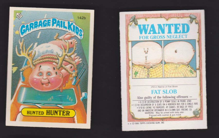 Topps Garbage Pail Kids U K iSSUE 1985 4th. Series 142b Hunter DIFFERENT