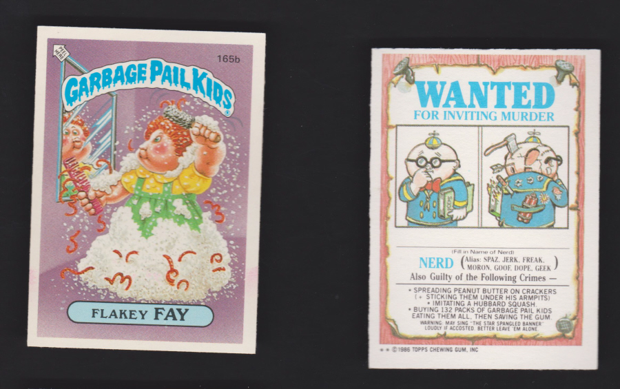 Topps Garbage Pail Kids U K iSSUE 1985 4th. Series 165b FAY