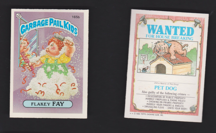 Topps Garbage Pail Kids U K iSSUE 1985 4th. Series 165b FAY DIFFERENT