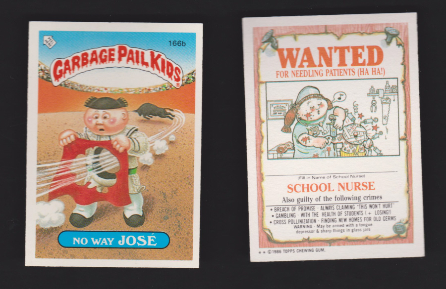 Topps Garbage Pail Kids U K iSSUE 1985 4th. Series 166b JOSE DIFFERENT