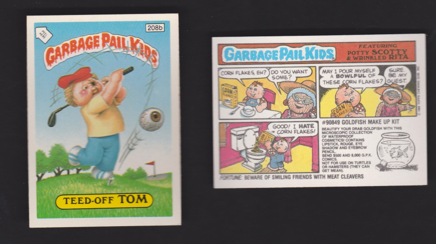 Topps Garbage Pail Kids U K iSSUE 1985 6th. Series 208b TOM