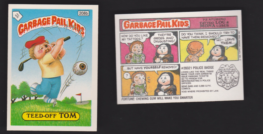 Topps Garbage Pail Kids U K iSSUE 1985 6th. Series 208b TOM DIFFERENT