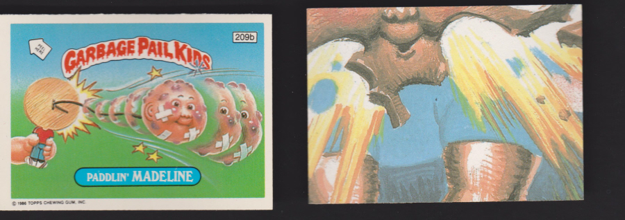 Topps Garbage Pail Kids U K iSSUE 1985 6th. Series 209b MADELINE DIFFERENT - Click Image to Close