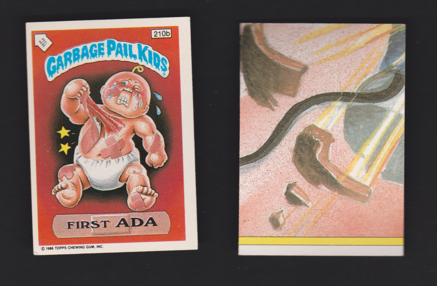 Topps Garbage Pail Kids U K iSSUE 1985 6th. Series 210b ADA DIFFERENT - Click Image to Close