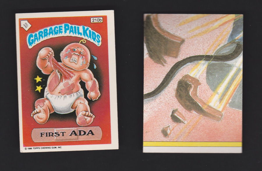 Topps Garbage Pail Kids U K iSSUE 1985 6th. Series 210b ADA DIFFERENT