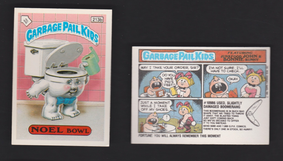 Topps Garbage Pail Kids U K iSSUE 1985 6th. Series 213b NOEL DIFFERENT - Click Image to Close