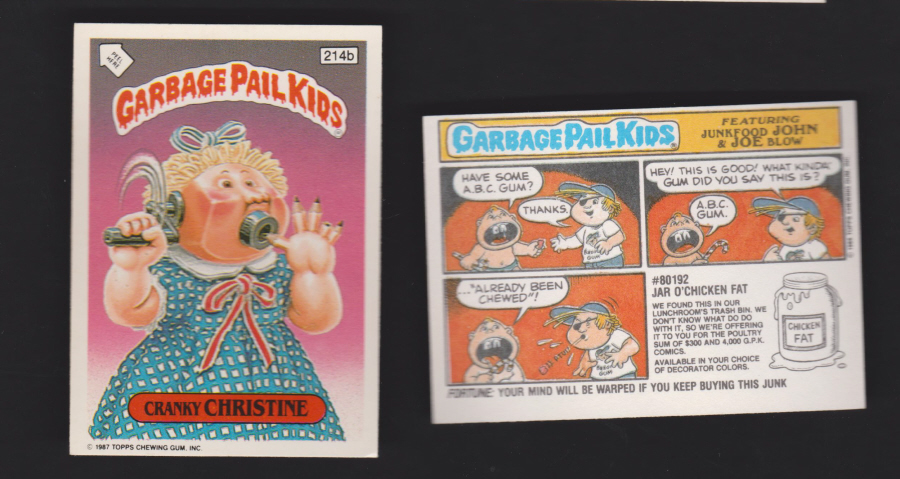 Topps Garbage Pail Kids U K iSSUE 1985 6th. Series 214b CHRISTINE
