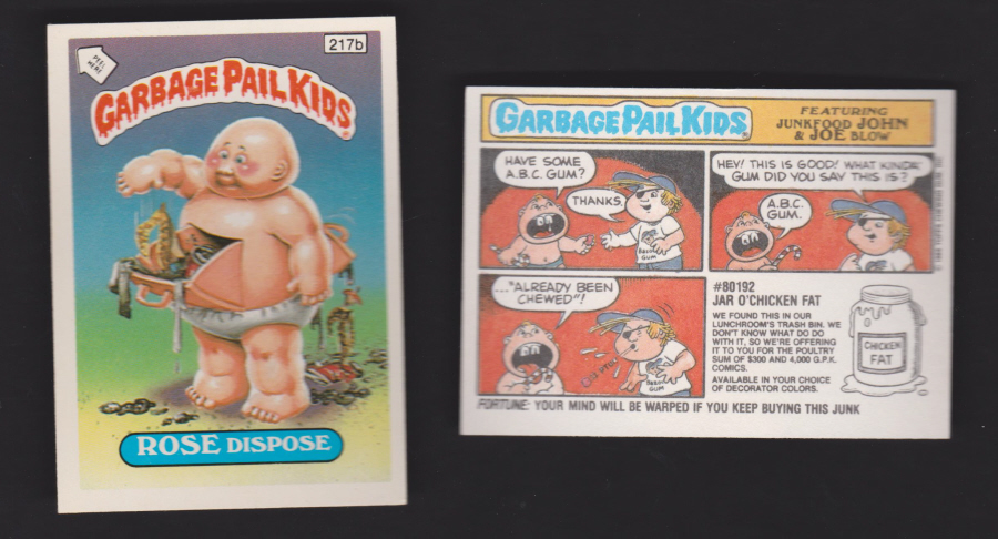Topps Garbage Pail Kids U K iSSUE 1985 6th. Series 217b ROSE]