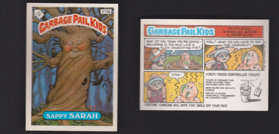 Topps Garbage Pail Kids U K iSSUE 1985 6th. Series 219b SARAH DIFFERENT