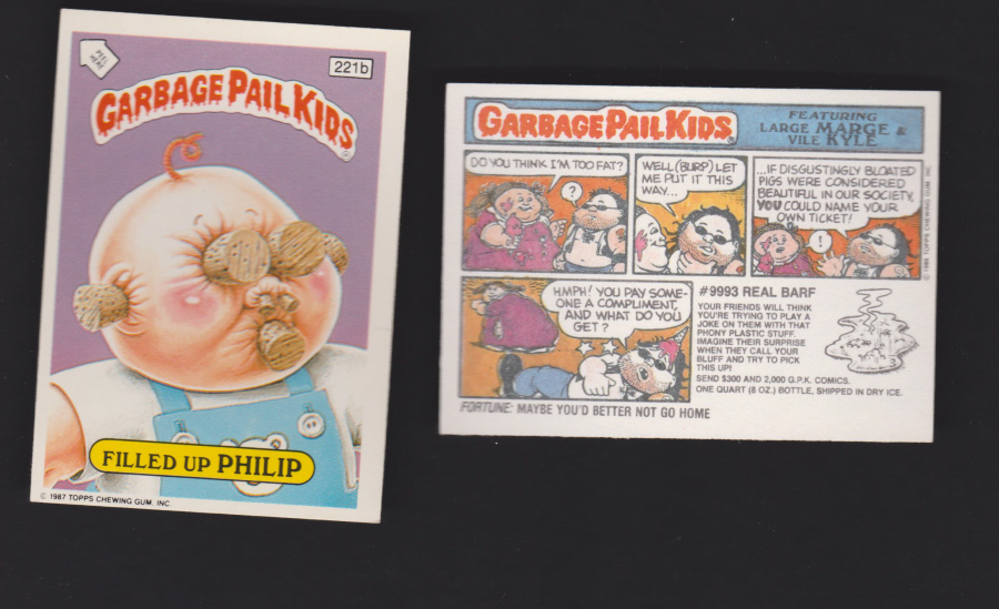 Topps Garbage Pail Kids U K iSSUE 1985 6th. Series 221b PHILIP