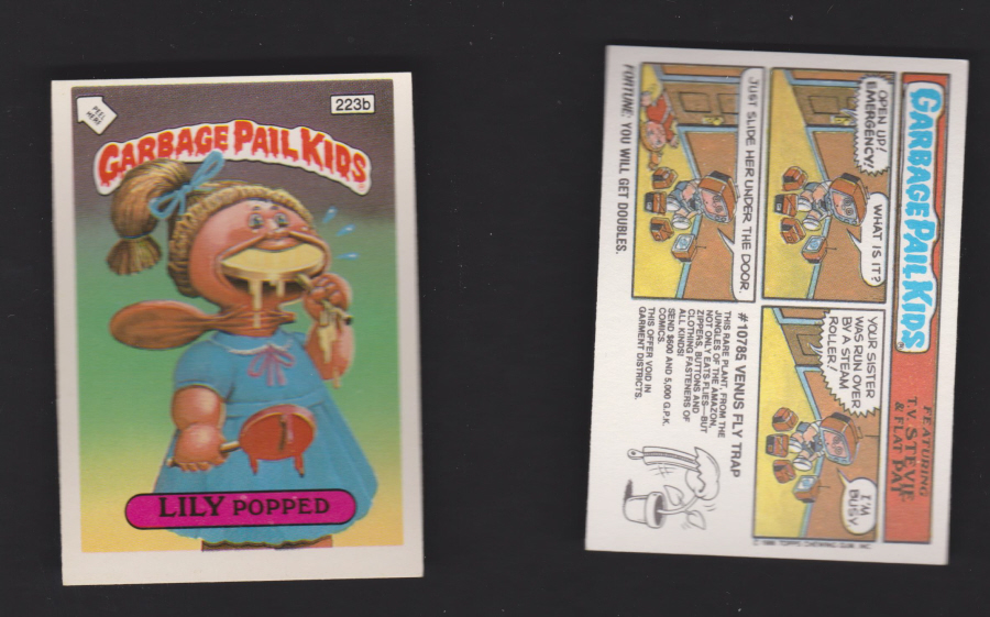 Topps Garbage Pail Kids U K iSSUE 1985 6th. Series 223b LILY DIFFERENT - Click Image to Close