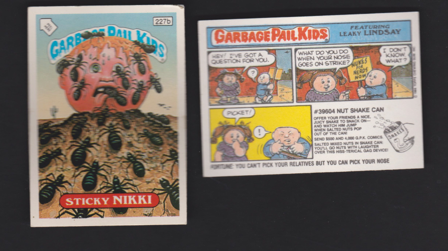 Topps Garbage Pail Kids U K iSSUE 1985 6th. Series 227b NIKKI DIFFERENT