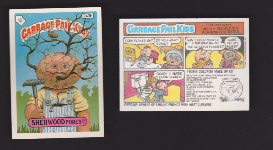 Topps Garbage Pail Kids U K iSSUE 1985 6th. Series 243b SHERWOOD - Click Image to Close