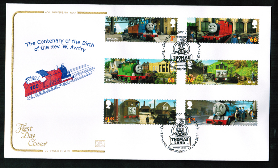 2011 Cotswold Thomas the Tank FDC Thomas Land Tamworth Postmark