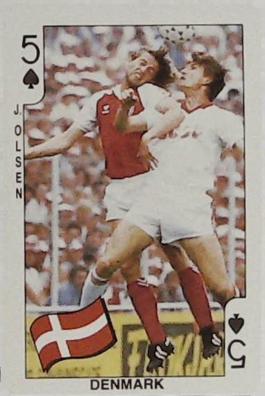Dandy Gum World Cup Footballers 5 Spades Denmark J Olsen