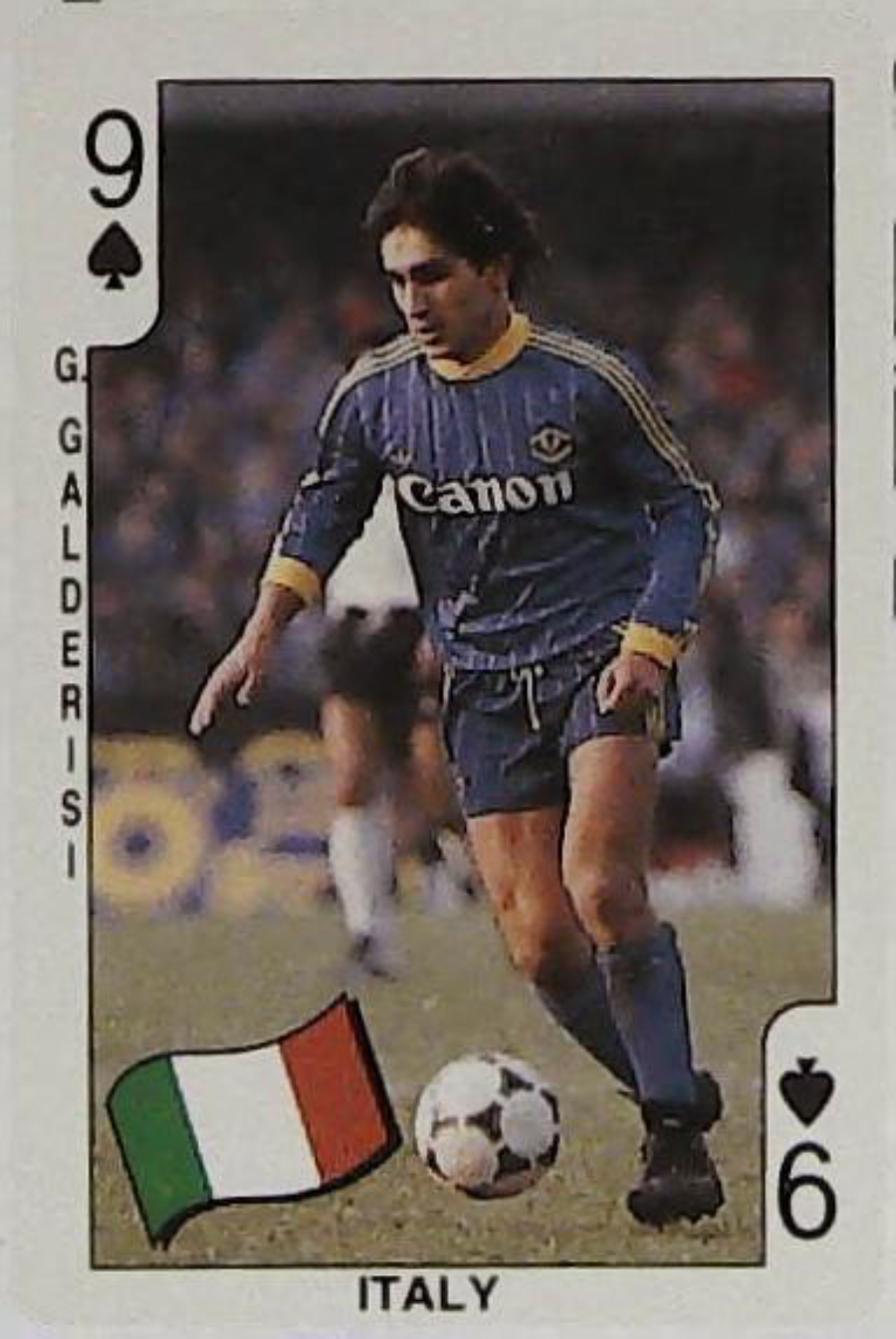 Dandy Gum World Cup Footballers 9 Spades Italy G Galderisi