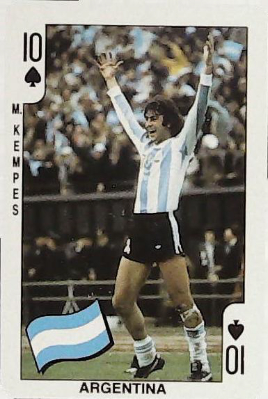 Dandy Gum World Cup Footballers 10 Spades Argentina M Kempes