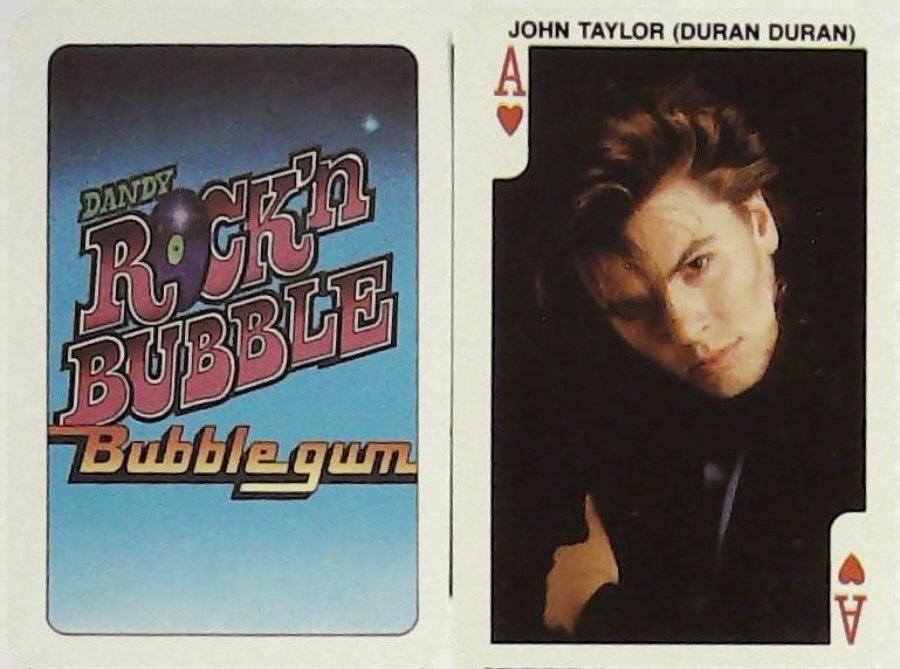 Dandy Gum Rock n Bubble Pop Stars Ace Hearts John Taylor ( Duran Duran )