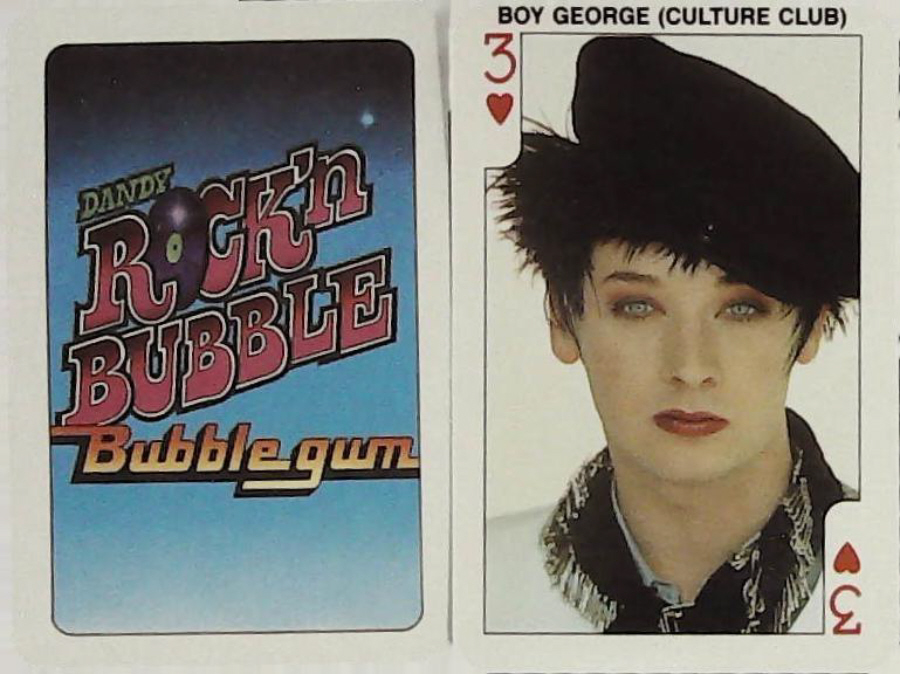 Dandy Gum Rock n Bubble Pop Stars 3 Hearts Boy George