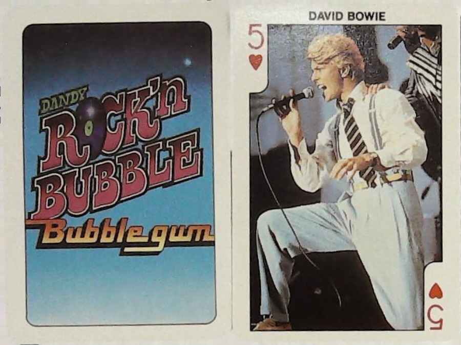 Dandy Gum Rock n Bubble Pop Stars 5 Hearts David Bowie