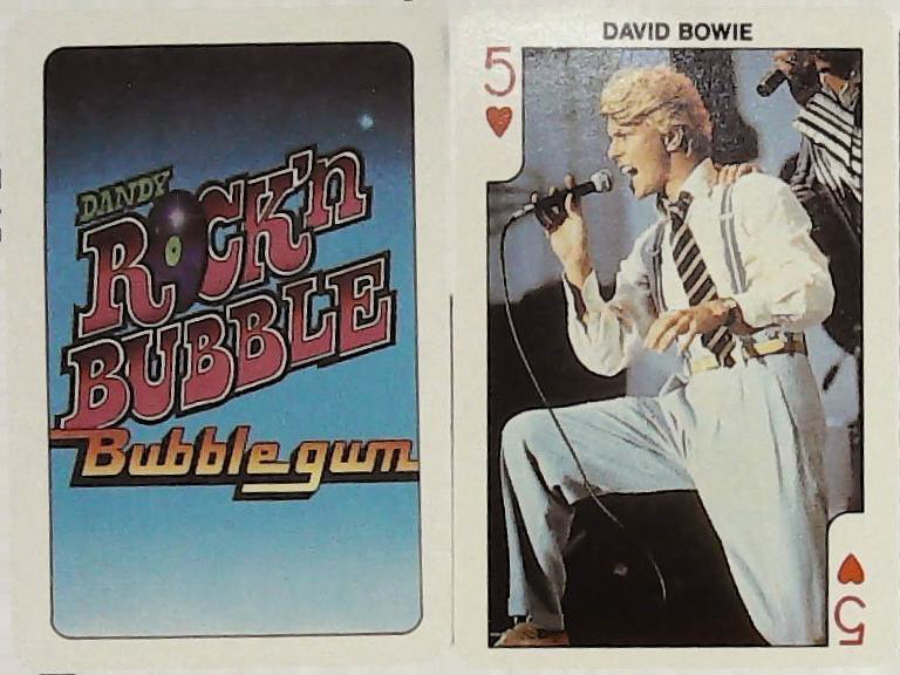 Dandy Gum Rock n Bubble Pop Stars 5 Hearts David Bowie - Click Image to Close