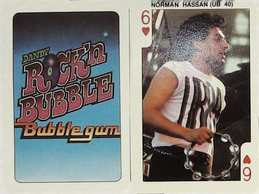 Dandy Gum Rock n Bubble Pop Stars 6 Hearts Norman Hassan ( UB 40 )