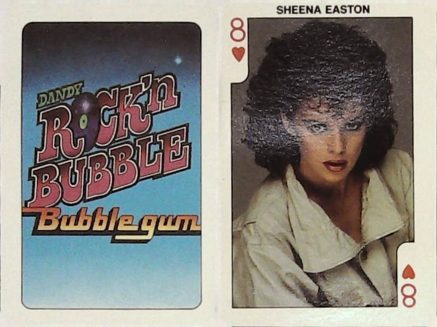 Dandy Gum Rock n Bubble Pop Stars 8 Hearts Sheena Easton