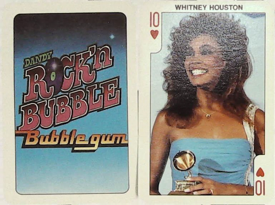 Dandy Gum Rock n Bubble Pop Stars 10 Hearts Whitney Houston