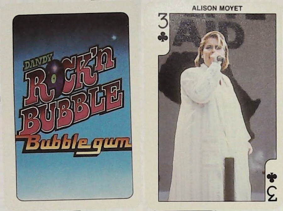 Dandy Gum Rock n Bubble Pop Stars 3 Clubs Alison Moyet