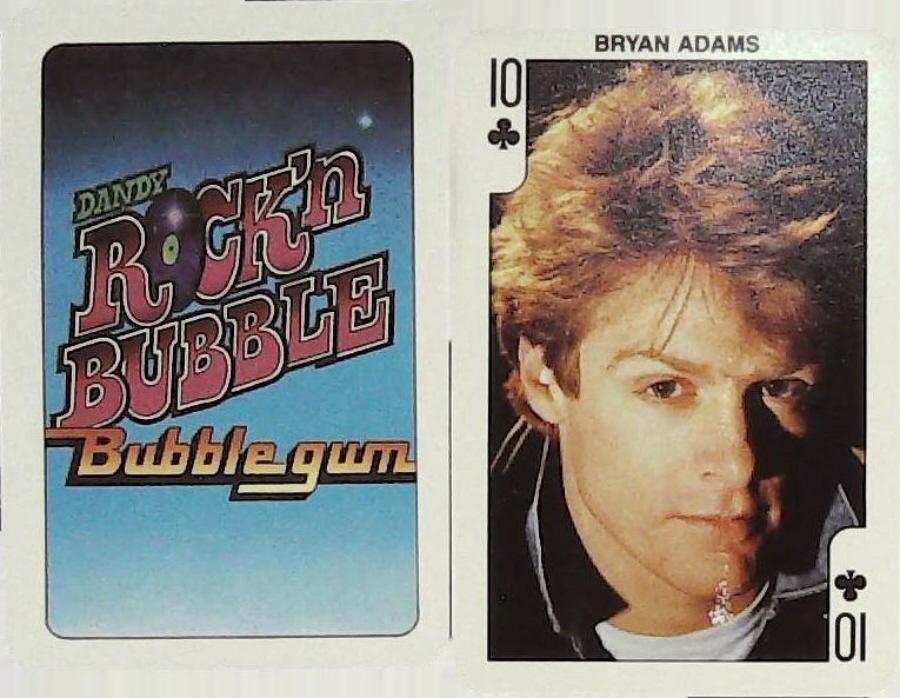 Dandy Gum Rock n Bubble Pop Stars 10 Clubs BRYAN ADAMS