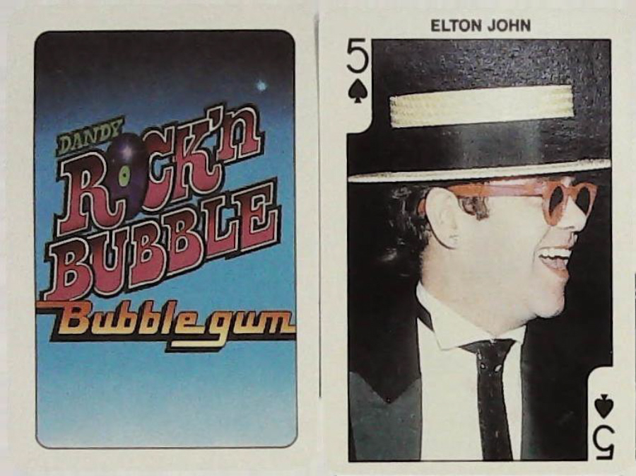 Dandy Gum Rock n Bubble Pop Stars 5 Spades ELTON JOHN