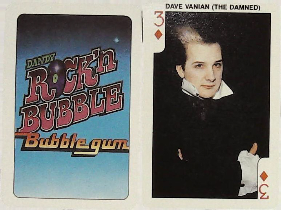 Dandy Gum Rock n Bubble Pop Stars 3 DIAMONDS DAVE VANIAN ( THE DAMMED )